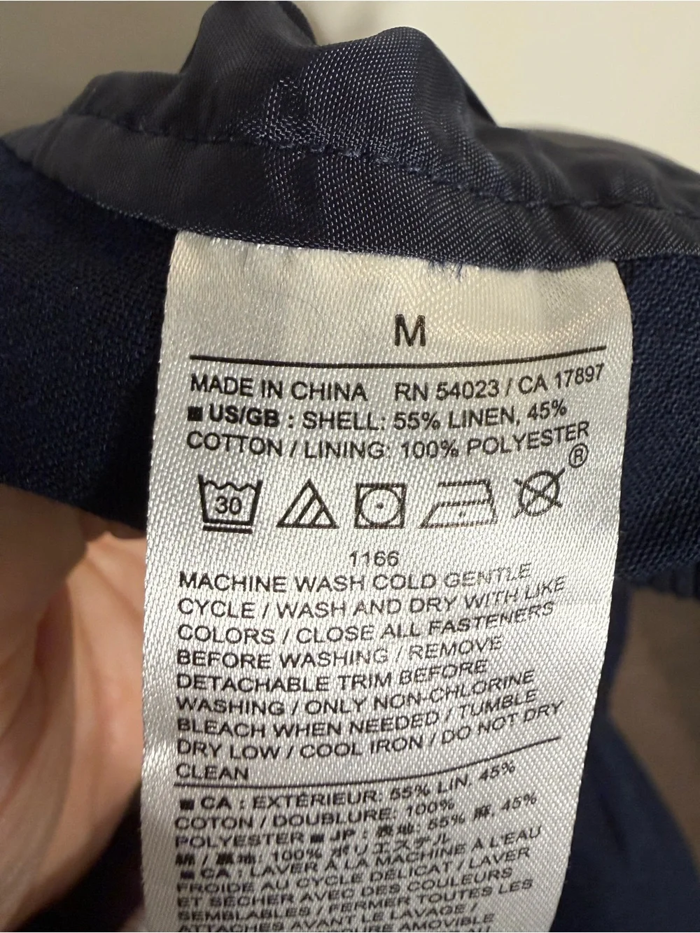Banana Republic Linen Navy Blue Bomber Jacket